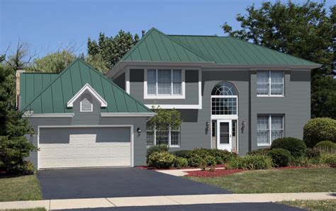 green houses with gray metal roof|forest green metal roofing panels.